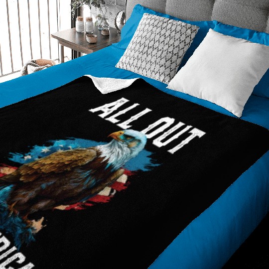 All Out for America American Bald Eagle America Baby Blankets