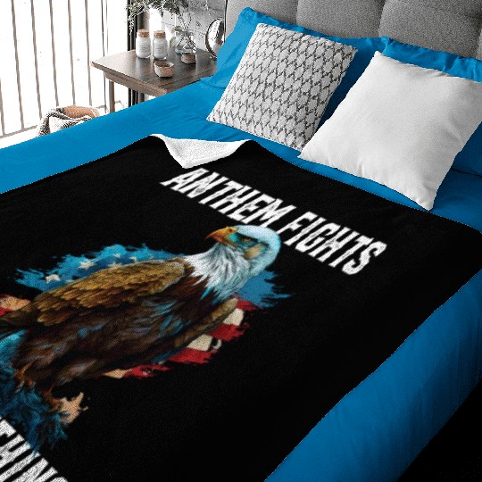 Anthem Fights For Something American Bald Eagle Baby Blankets
