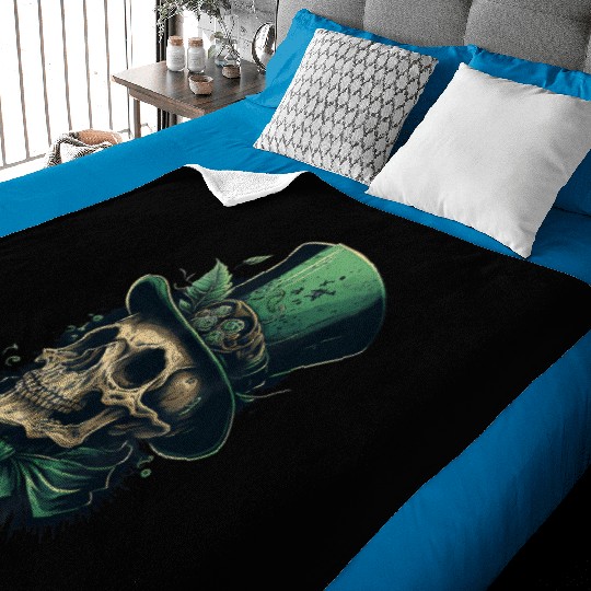 St Patrick s Lucky Irish Skull Baby Blankets