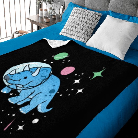 Abrosexual Pride Triceratops Astronaut Baby Blankets
