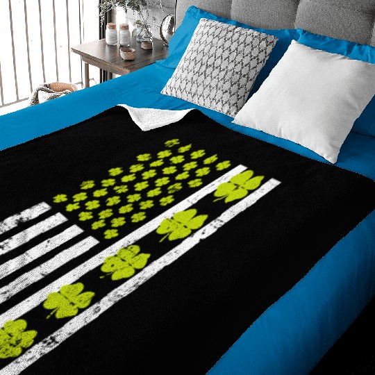 United States Shamrock St. Patrick's Day Baby Blankets