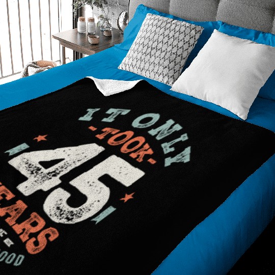 45 Birthday Funny 45 Years Old Baby Blankets