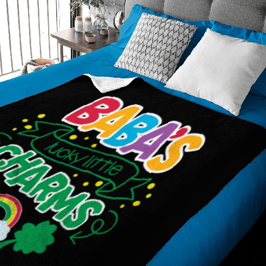 Baba's Lucky Little Charms Clover Shamrock Baby Blankets