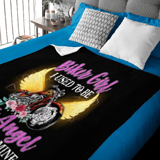 Biker Girl I Used To Be His Angel Now He s Mine Baby Blankets