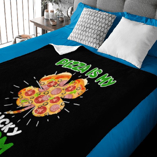 Pizza is my Lucky Charm Pizza Fan Baby Blankets