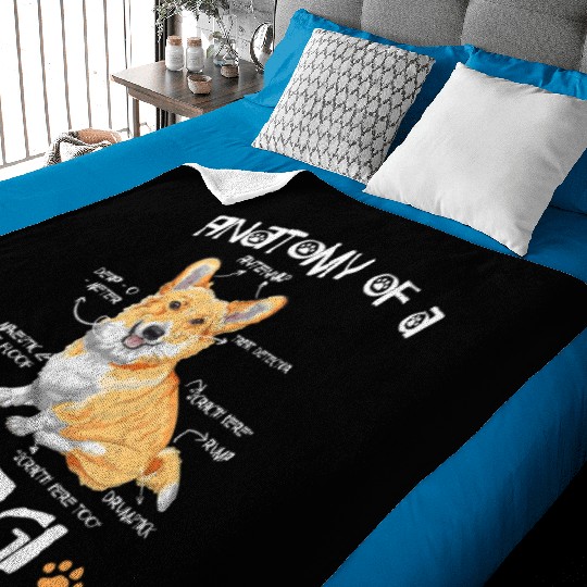 Anatomy Of A Corgi Funny Corgi Dog Lover Pet Owner Baby Blankets