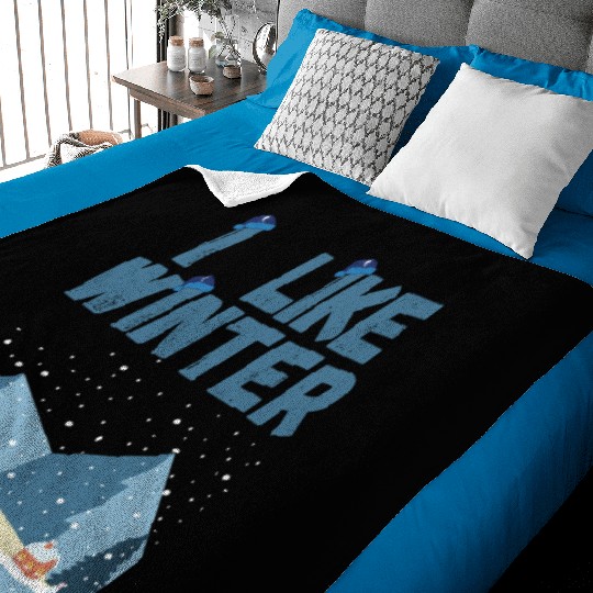 I Like Winter Baby Blankets