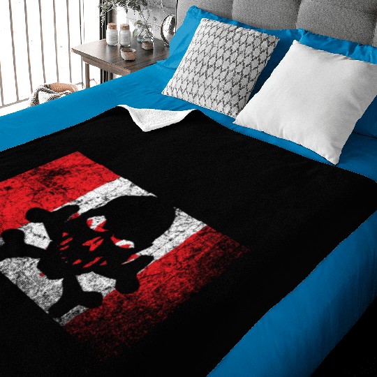 Vintage Canada Skull Flag Baby Blankets