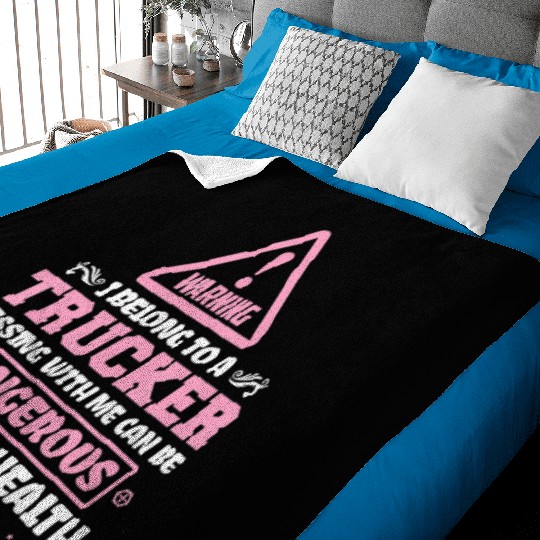 Truck Driver I Love My Trucker Wife Girlfriend Gir Baby Blankets