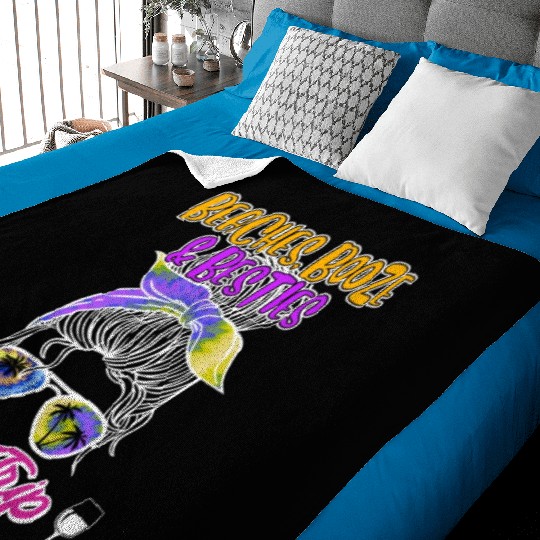 Beaches Booze Besties Girls Trip Spring Break Baby Blankets