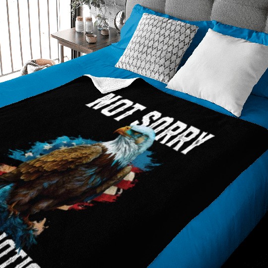 Not Sorry I'm Patriotic American Bald Eagle Baby Blankets