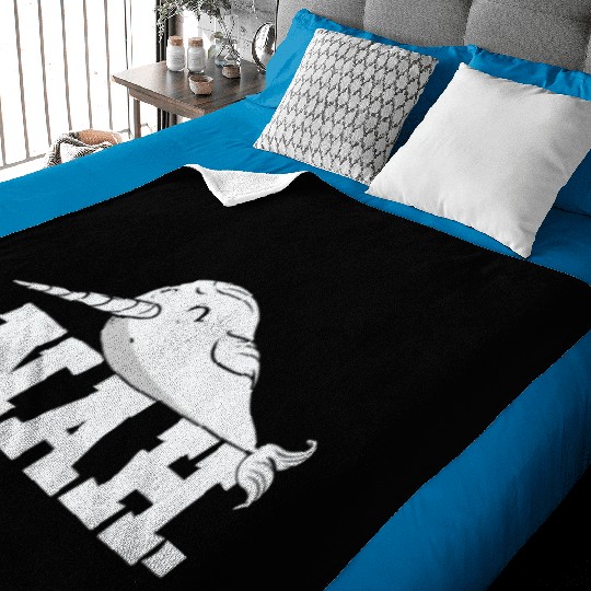 Procrastinating Narwhal Lover Aquatic Animals Baby Blankets