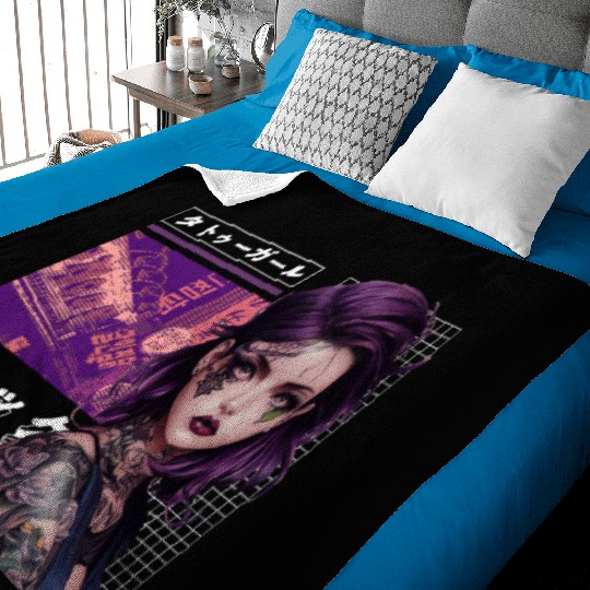 Japanese Tokyo City Vaporwave Citypop Aesthetic Go Baby Blankets