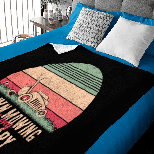 Lawn Mowing Lawn Care Baby Blankets
