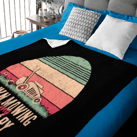 Lawn Mowing Lawn Care Baby Blankets