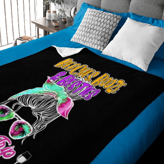 Beaches Booze Besties Girls Trip Spring Break Baby Blankets
