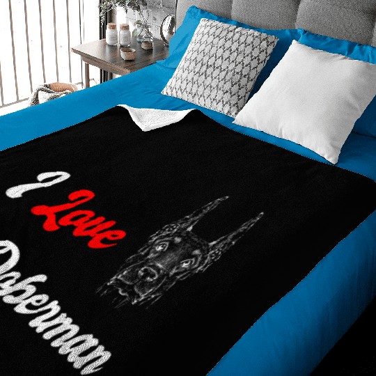 I love my Doberman Baby Blankets