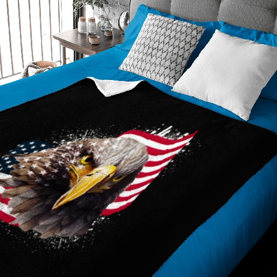 Patriotic Eagle US American Flag Bald Eagle USA Baby Blankets