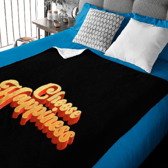 Choose Happiness Typography Baby Blankets