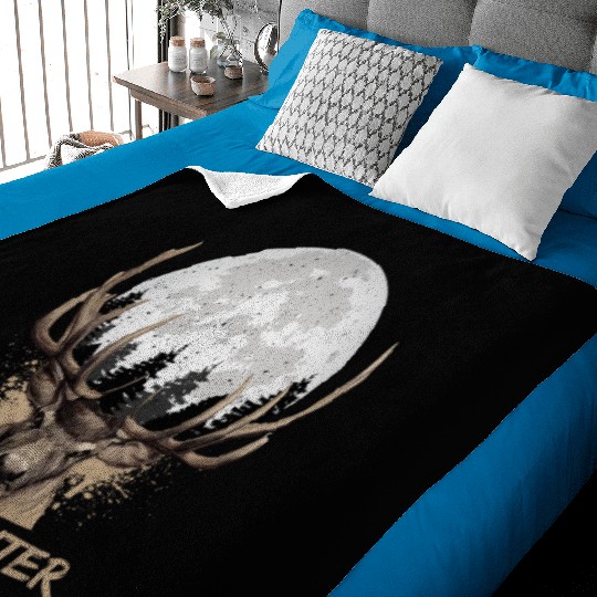 Deer Hunter Rack Hunter Full Moon Buck Hunting Baby Blankets
