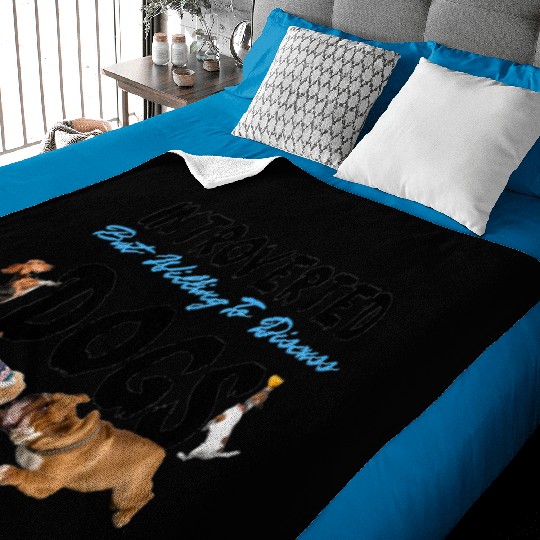 introverted but willing to discuss dogs Dog Dad Baby Blankets