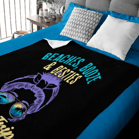 Beaches Booze Besties Girls Trip Spring Break Baby Blankets