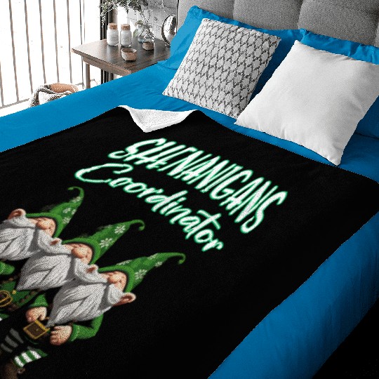 Shenanigans Squad Gnomes St Patrick's Day Baby Blankets