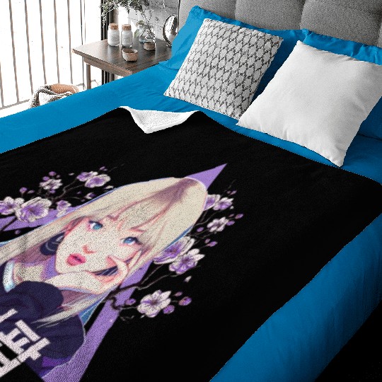 Kpop Girl Fan South Korean Pop Vaporwave Hangul Baby Blankets