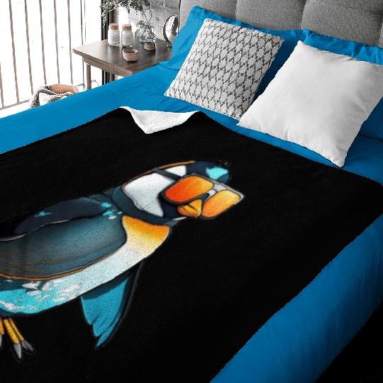 Cool Winter Penguin with sunglasses Baby Blankets