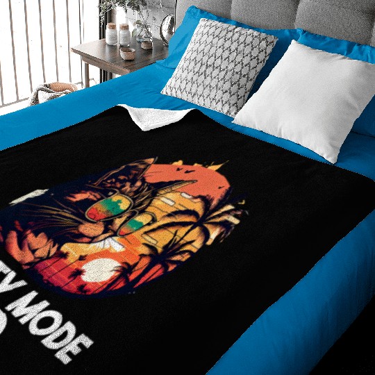 Retro Cat Vintage Sunset 80s 90s Sunglasses Baby Blankets