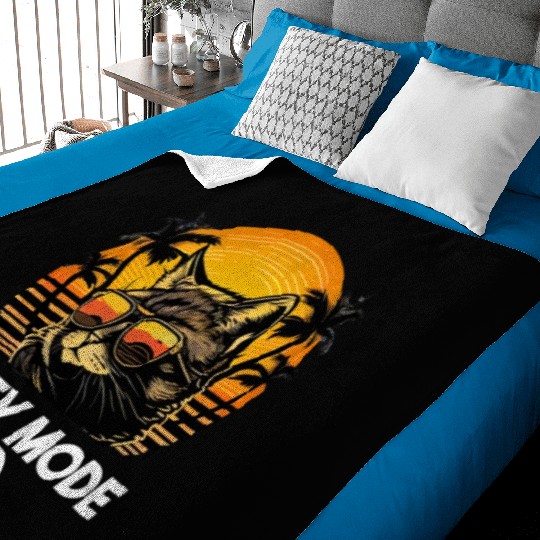 Retro Cat Vintage Sunset 80s 90s Sunglasses Baby Blankets