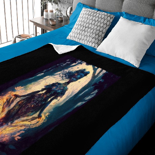 Black Nature Goddess - African American, Woodland Baby Blankets