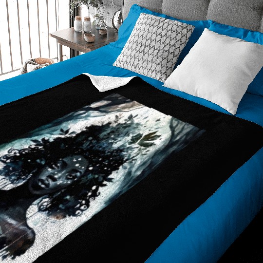 Black Nature Goddess - African American, Woodland Baby Blankets