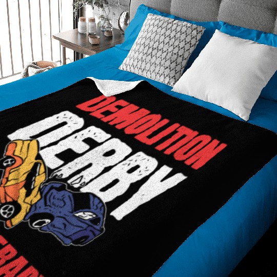 Demolition Derby Is My Therapy Race Track Baby Blankets
