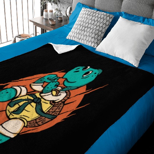 Karate turtle Baby Blankets