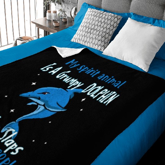 My Spirit animal Is A Grumpy Dolphin Baby Blankets