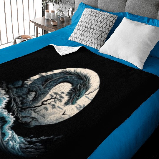 Great waves dragon japan. Baby Blankets