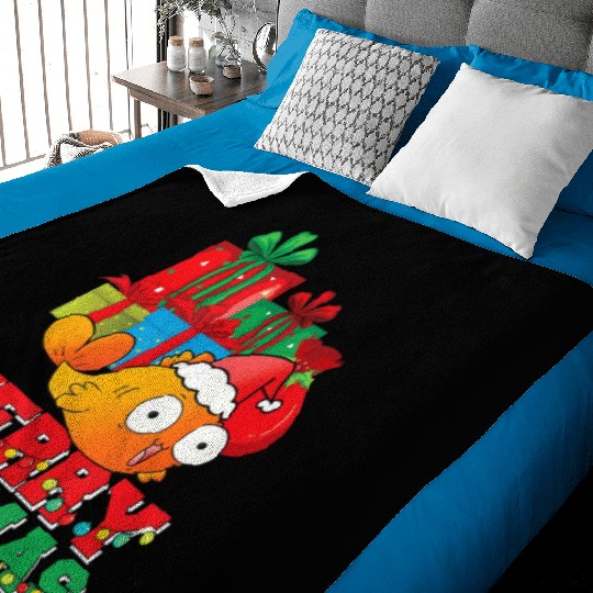 Merry Fishmas Christmas Fish Lover Fisherman Ugly Baby Blankets
