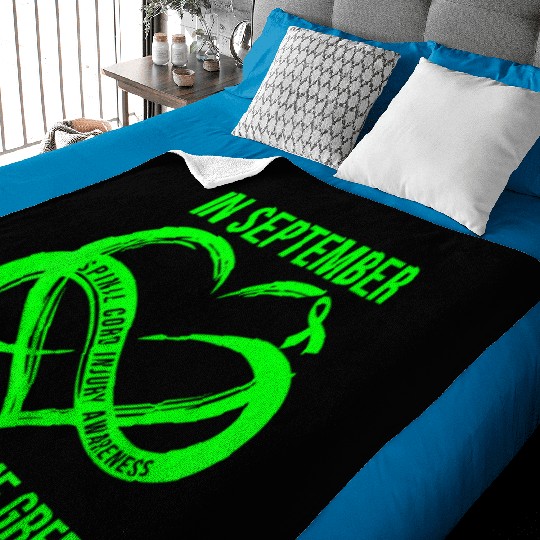In September We Wear Lime Green Spinal Cord Injury Baby Blankets