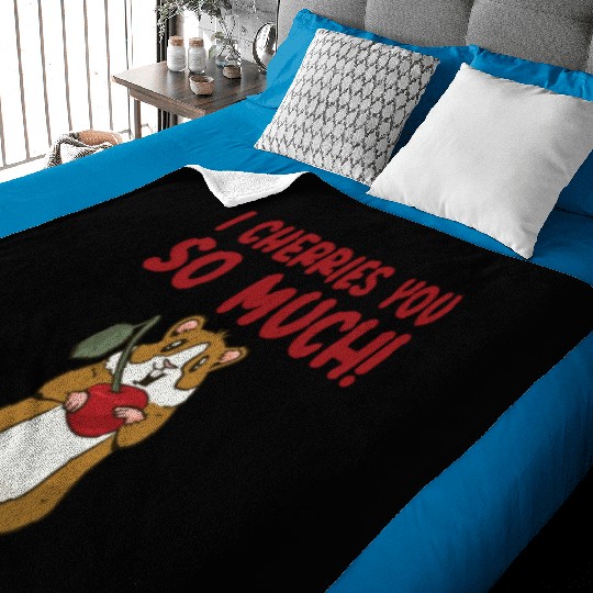 Cute Animal Hamster Cherry Pet Food Pet Hamster Baby Blankets