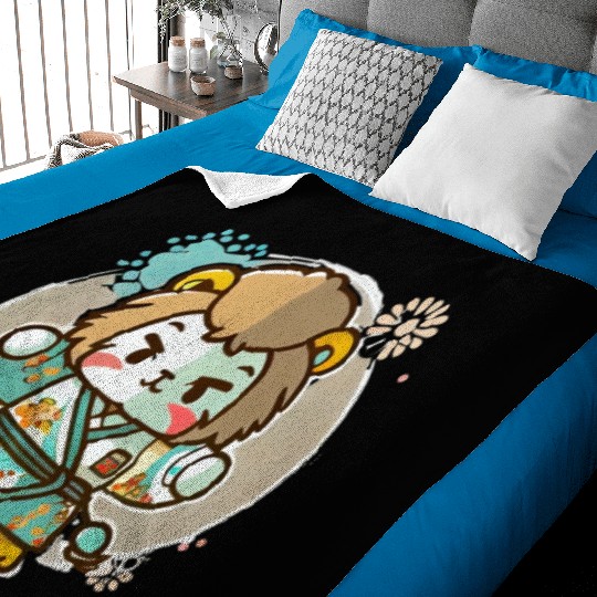 Lion kimono Baby Blankets