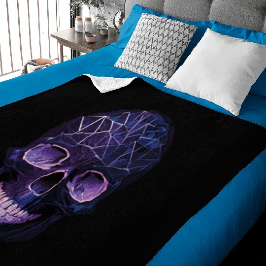 Purple Violet Geometric Design Skull Baby Blankets