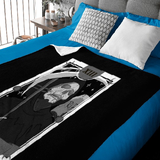 Anime Tarot Card Death Grim Reaper Occult Gothic W Baby Blankets