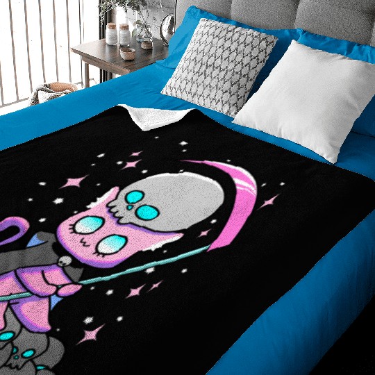 Kawaii Pastel Goth Anime Tarot Card Death Cute Wit Baby Blankets