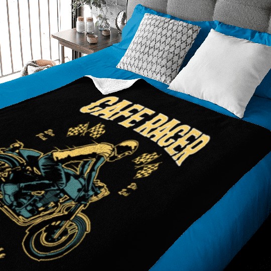 Cafe Racer Born To Ride Baby Blankets