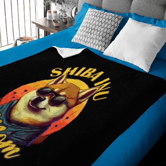 Retro Shiba Inu Mom Funny Dog Pet Owner Baby Blankets
