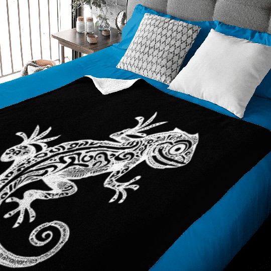 Cute T Tattoo Gecko On The Wall Baby Blankets
