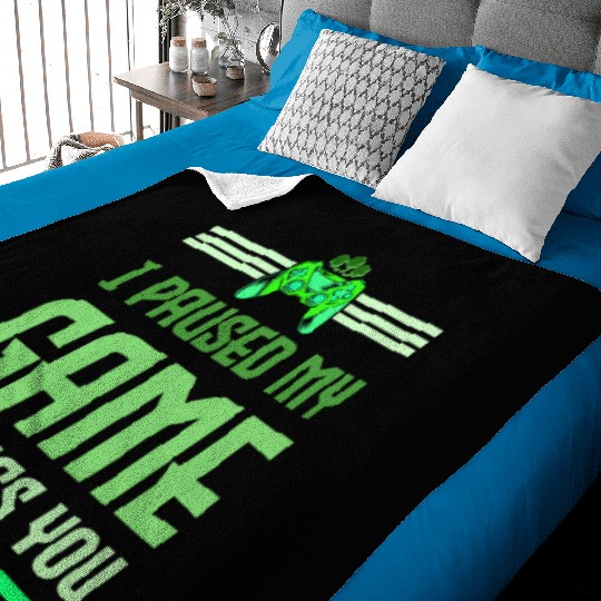 I Paused My Game To Kiss You Irish Retro Gamer Baby Blankets