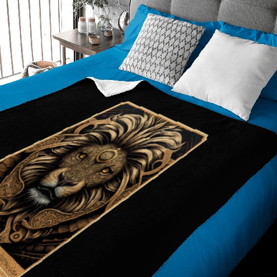 Leo Astrology Sign Lion Zodiac Tarot Card Occult W Baby Blankets