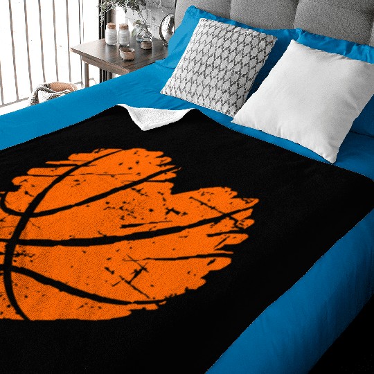 I Love Basketball with Heart Shape Baby Blankets
